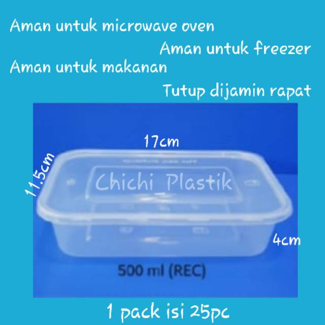 Thinwall food container 500ml/Tempat penyimpanan makanan/Box takeaway/Tempat serbaguna/