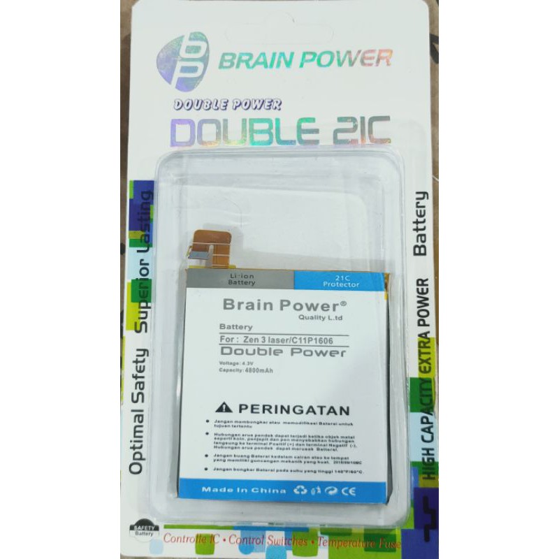 Battery batre Asus Zenfone 3 laser - C11P1606 Brain power