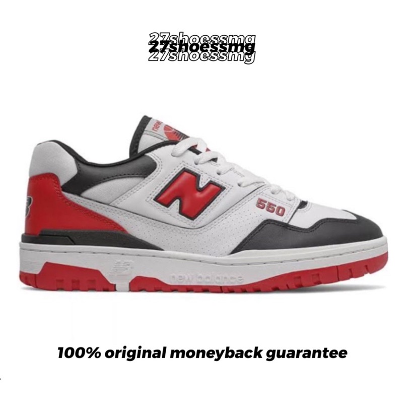 New Balance 550 White Black Red 100% Original Resmi
