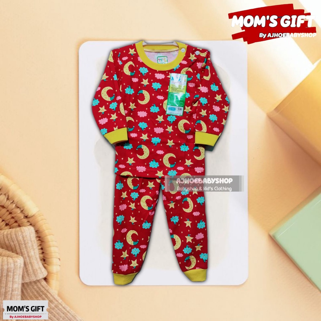 3 PCS | MOM'S GIFT KATUN ASLI 100 % Setelan Baju Pendek Celana Panjang SETELAN  MOM'S GIFT mirror velvet art 259