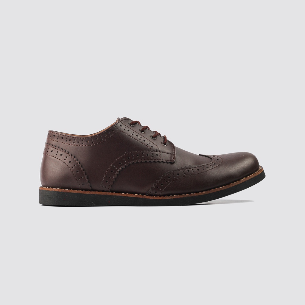 ALPHA BROWN ORIGINAL x LVNATICA Sepatu Formal Coklat Tali Pria Pantofel Kerja Kantor Dinas Resmi Guru Kantoran Pesta Pernikahan Kondangan Nikah Undangan Wedding Kuliah Casual Derby Oxford Semi Kulit Premium Footwear Big Size Jumbo Ukuran Besar 44 Keren