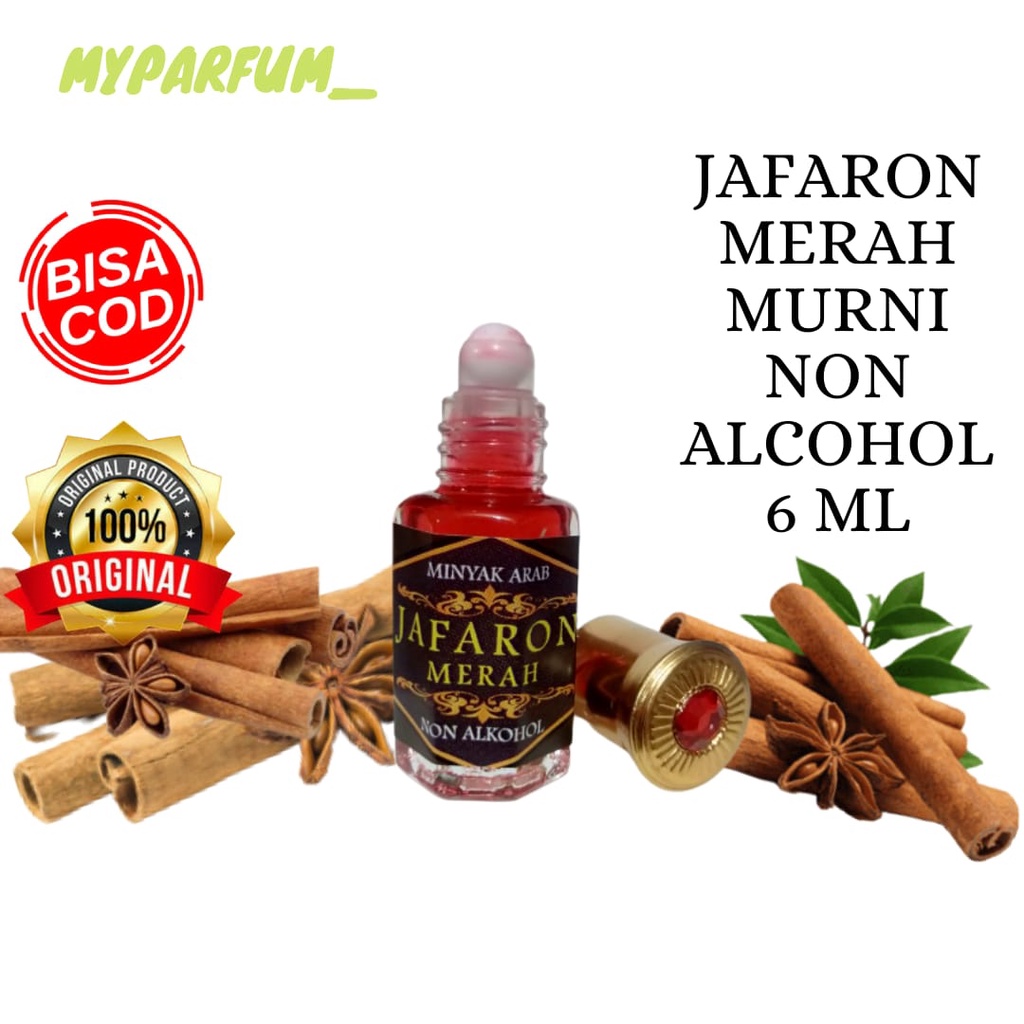 Minyak Wangi Jafaron Merah Parfum Arab Saudi Murni Non Alkohol minyake jafaron merah 6ml Bibit Asli 