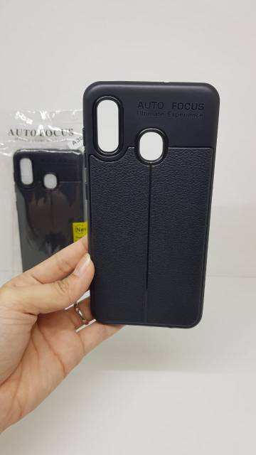 Auto Focus Samsung A30 6.4 inchi Leather Soft Case Samsung A305 AUTOFOCUS Motif Kulit Jeruk