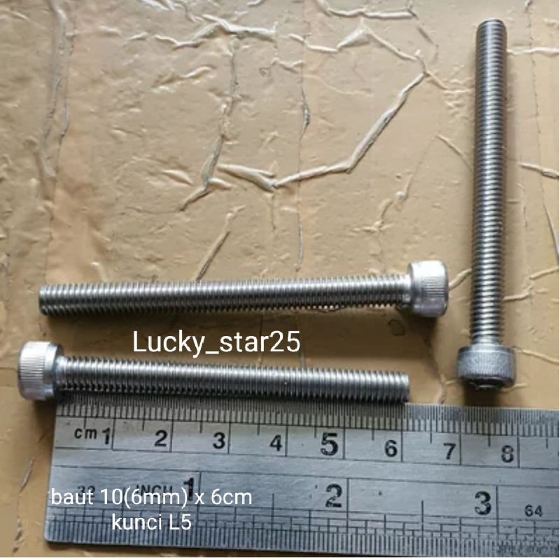 Baut L Stainless 6mm x 6cm