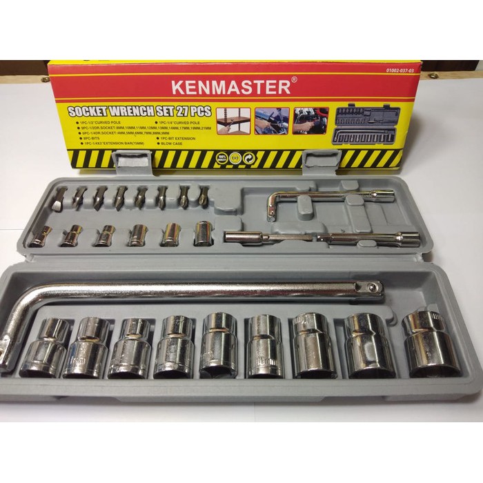 Kenmaster Kunci Sok Socket Kunci Set Motor 27 Pcs