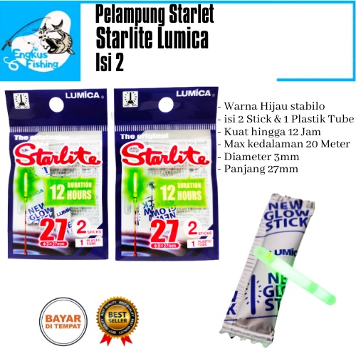 Pelampung Pancing Starlet Starlite Glow Stick Lumica Isi 2 &amp; 5 Murah - Engkus Fishing