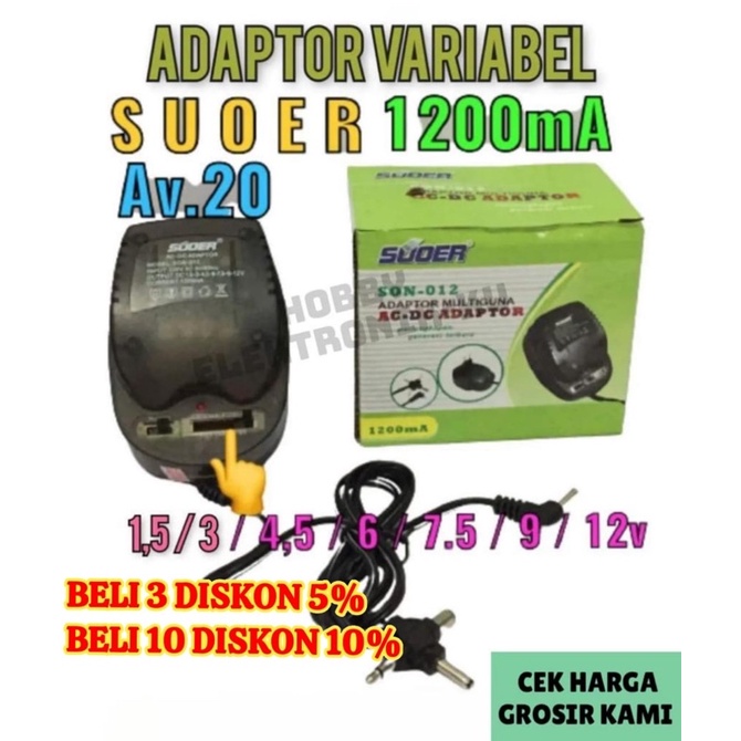 ADAPTOR MULTI SUOER 1200MA “VARIABLE”