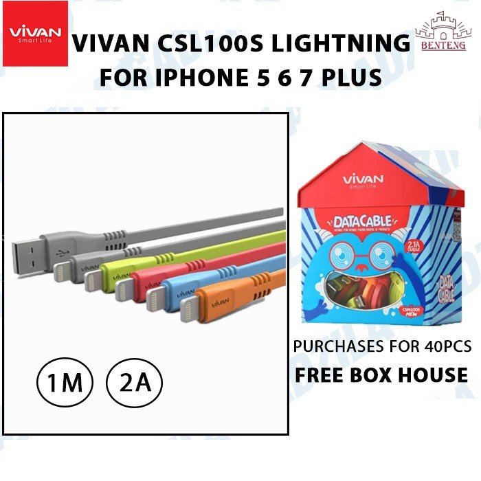 Kabel Data Vivan Lightning 30 pin CSL100 Vivan Original