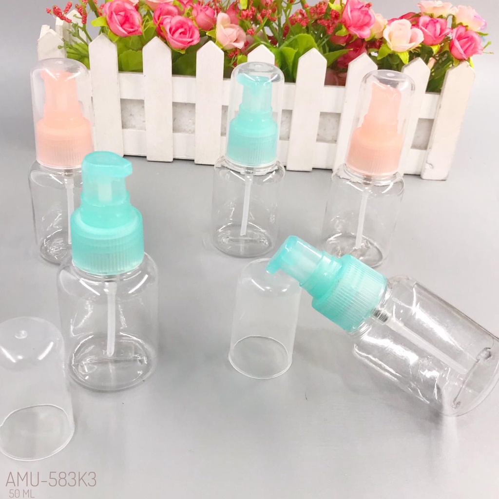 Botol Pump 50ml / Botol Pump Motif 50ml