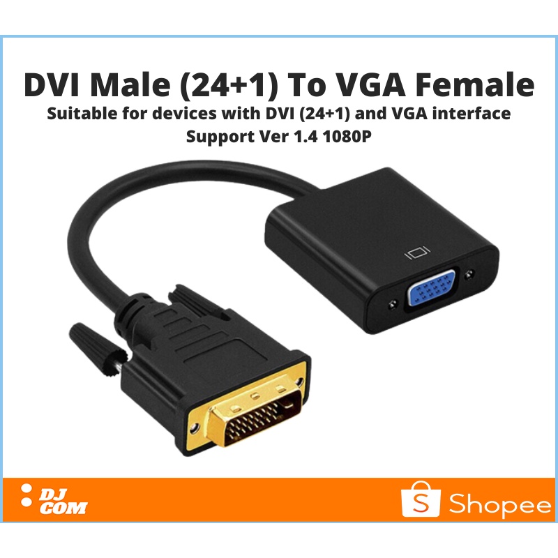 Jual Kabel Adapter Converter Dvi Male To Vga Female Shopee Indonesia