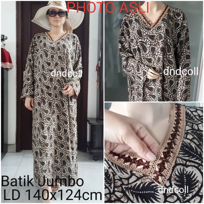 DRESS BATIK heidi-Daster Batik Jumbo Panjang/Baju Terusan tangan panjang ADEM  IWAZAH OFFICE