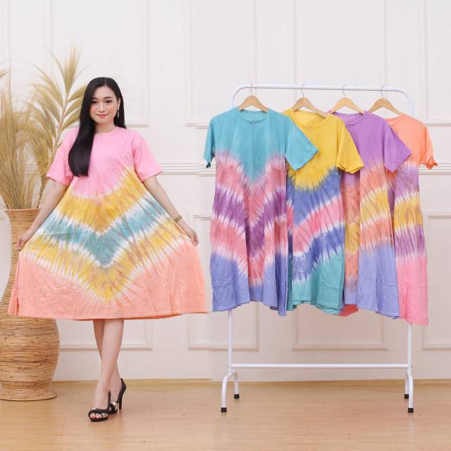 Daster payung kaos resleting depan/busui