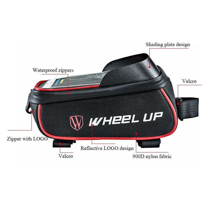 Tas Sepeda Wheel Up Waterproof Smartphone 6 Inch - 023 - Red/Black