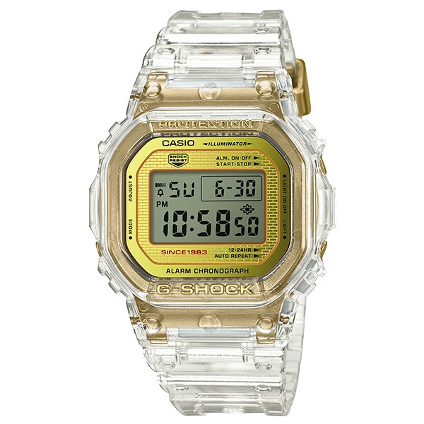 Casio G-Shock DW-5035E-7DR Glacier Gold - Jam Tangan Pria -Transparan