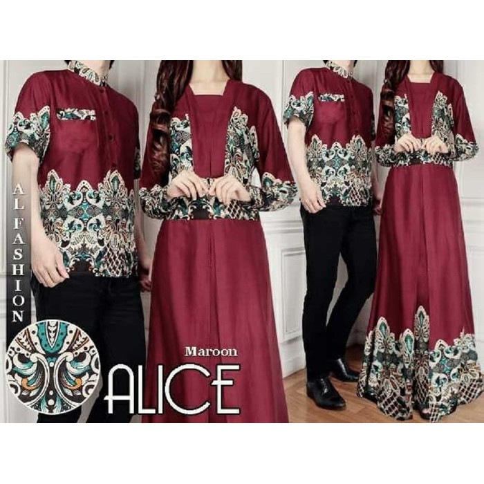 BAJU COUPLE BATIK MODERN SARIMBIT KELUARGA KEMEJA KOKO MAXI DRESS AA