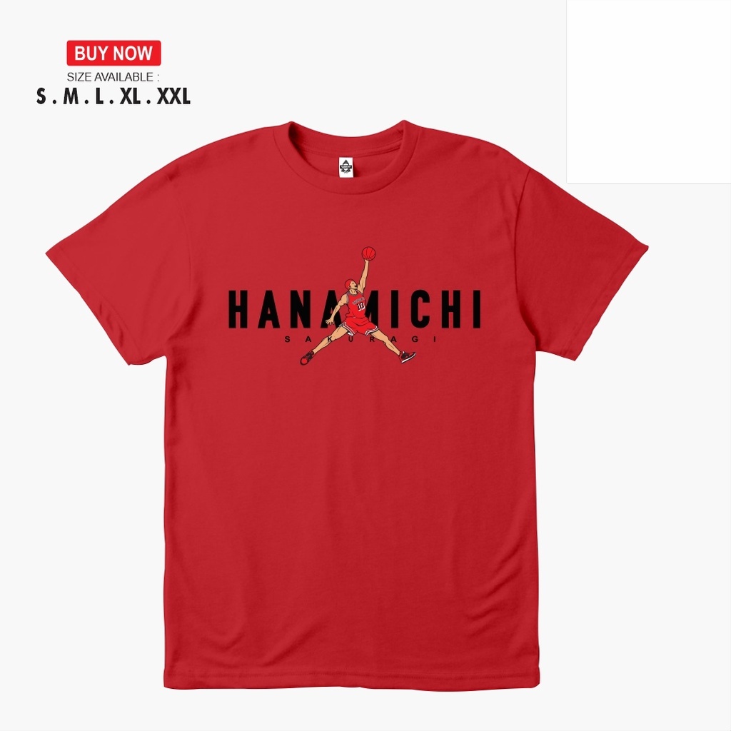 Kaos Baju Anime SLAM DUNK HANAMICHI SAKURAGI AIR JORDAN Kaos Anime