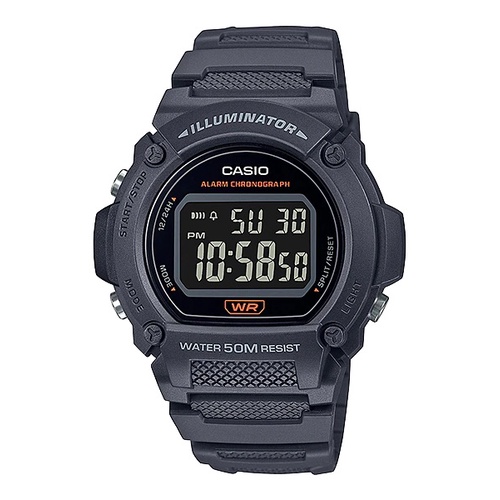 Casio Original W219H-8B / W-219H-8B Jam Tangan Pria Digital Karet Hitam