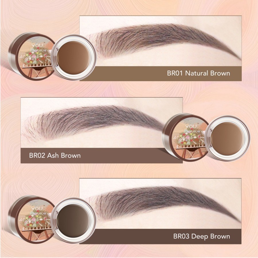 YOU  COLORLAND ART SHAPING BROW POMADE BR01 NATURAL BROWN BR02 AS