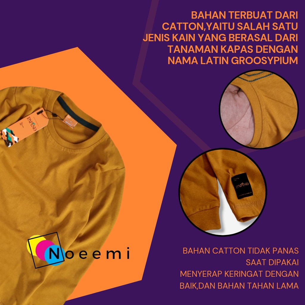 Papino Baju Kaos Anak Laki Laki 1-12 Tahun Lengan Panjang Cowok Dan Wanita  Kuning