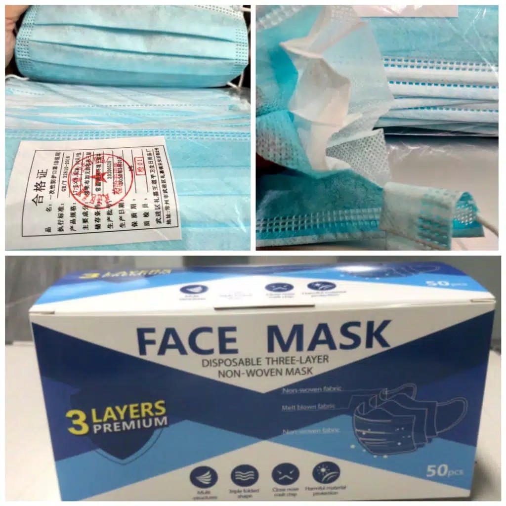 Masker hijab/ Disposable Protective Masker  Mask / Masker 3 PLY isi 50 / SURGICAL MASK / MASKER