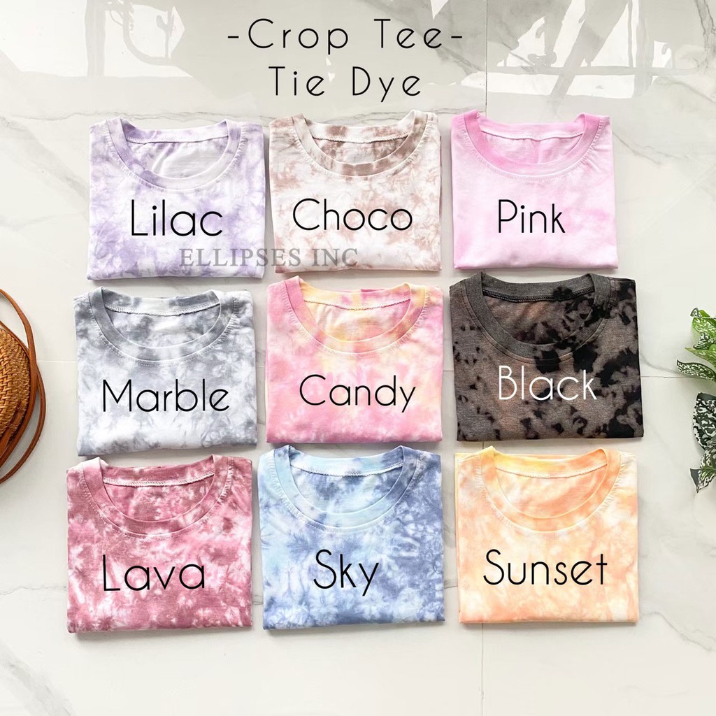 ELLIPSESINC Crop Top Tie Dye Lengan Pendek & Panjang