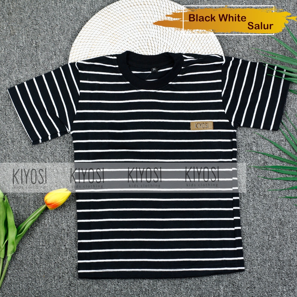 KIYOSI Kaos Baju Stripe Salur Anak CVC 30S Unisex 1 - 6 THN (1)