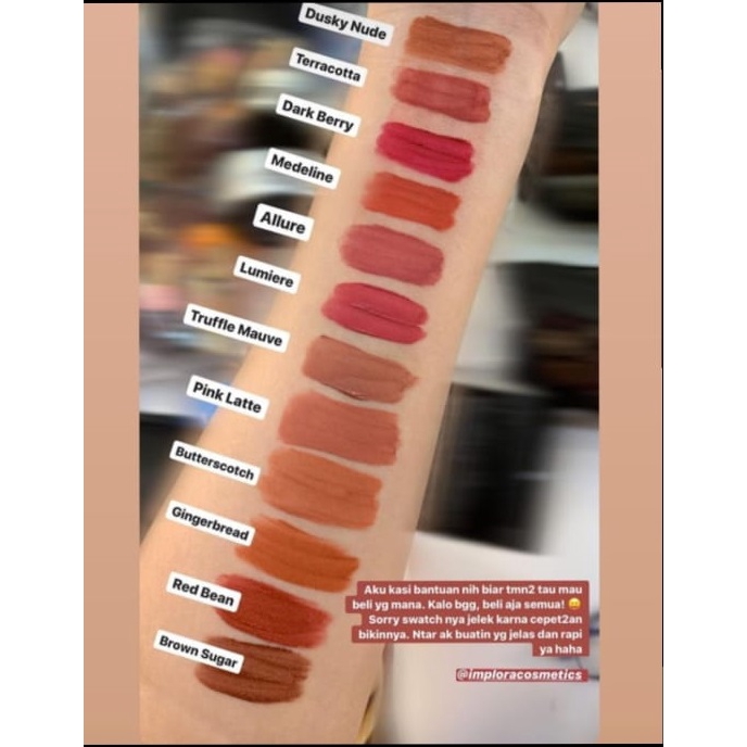 IMPLORA Urban Lip Cream Matte Original BPOM - Best Seller Kosmetik Lipcream Surabaya - SS-4