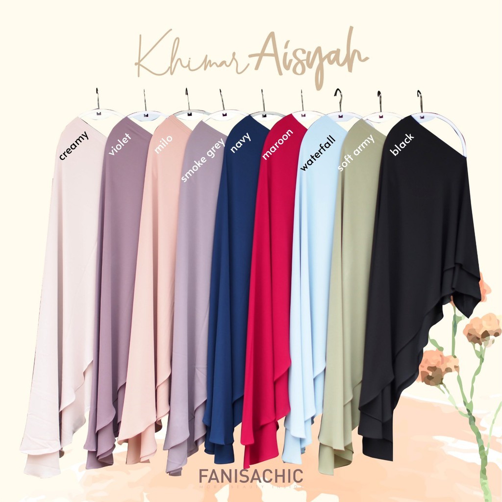 KHIMAR AISYAH Fanisachic JILBAB SYAR'I - NEW SERIES 2020 - Jilbab Polos fanisa chic