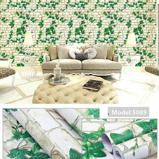 WALLPAPER STIKER DINDING MOTIF BATA DAUN