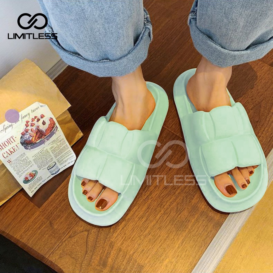 Sandal Slop Wanita Korea Kekinian Sendal Wanita Limitless Slip On Fashionable Sandal Cewek Terbaru Jelly Empuk