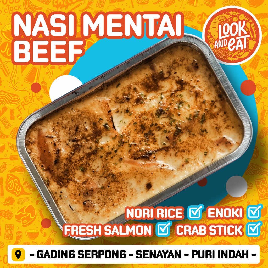 Beef Mentai Rice Reguler Size Nasi Mentai Sapi Reguler Lookandeat Shopee Indonesia