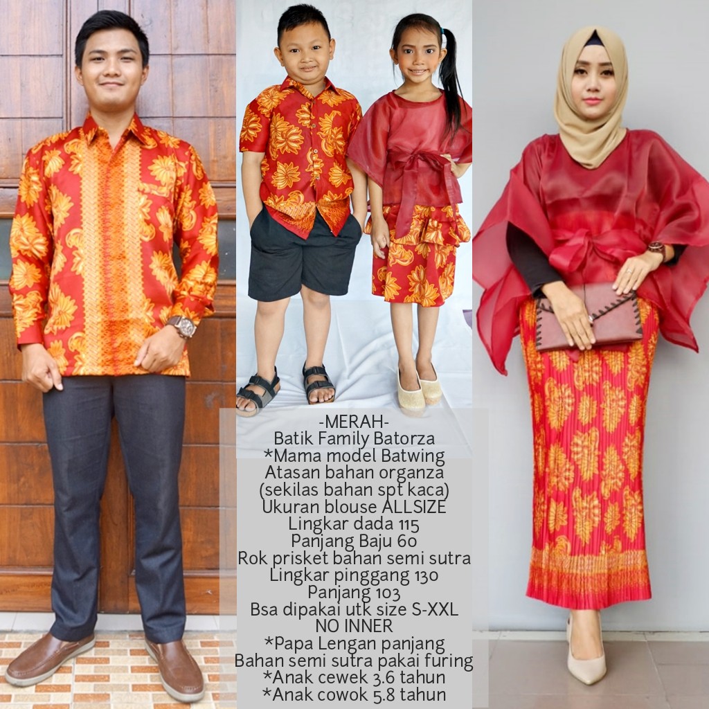 Promo Setelan Keluarga Baju Sarimbit Gamis Batik Keluarga Terbaru