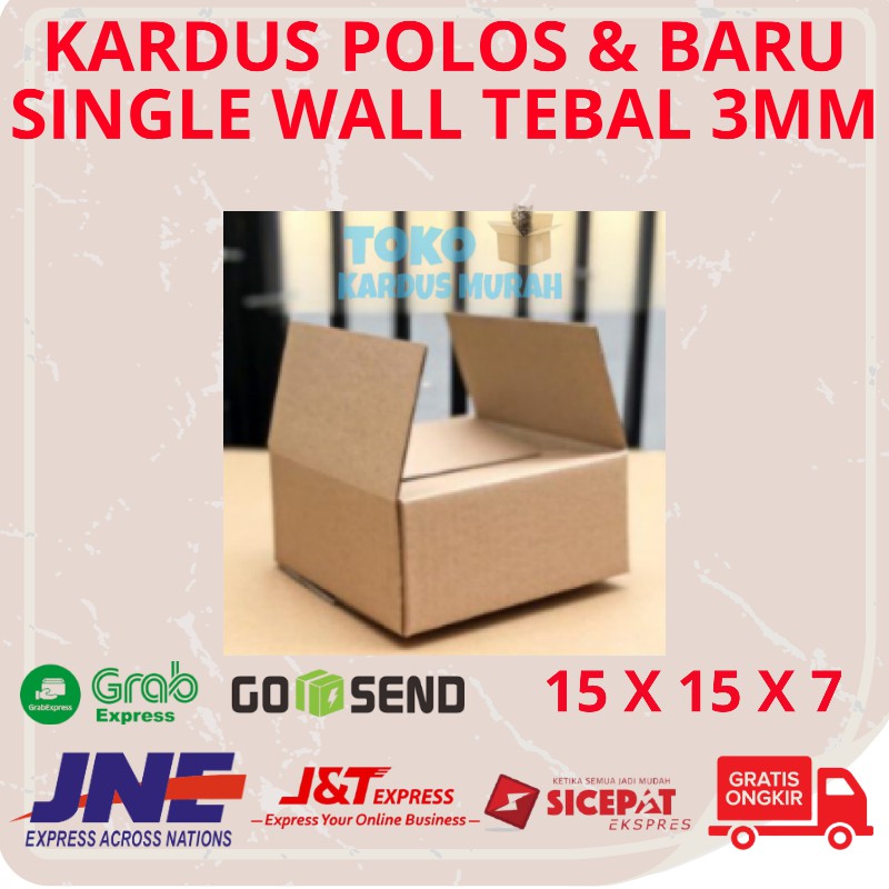 

Kardus Baru Box Polos Kotak Packing Karton Dus Bok Tebal 3mm Single Wall Harga 1 Lembar 15 x 15 x 7