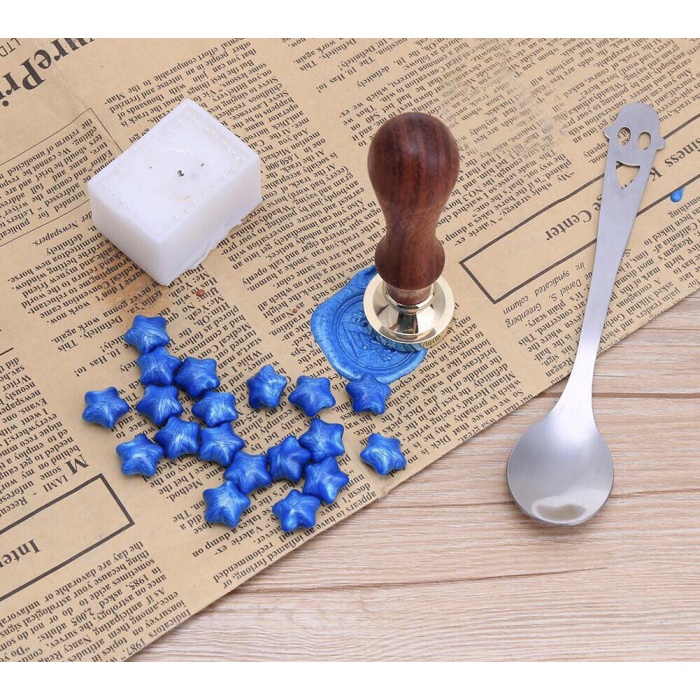 

Menyurat-Surat- Wax Sealer Feather Wooden Stamp / Stempel Segel Tembaga Planner - Motif 2 -Surat-