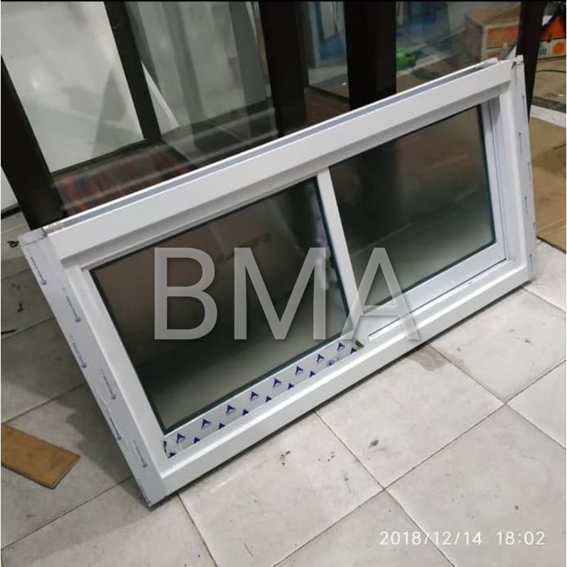 jendela sliding 40x100 aluminium geser
