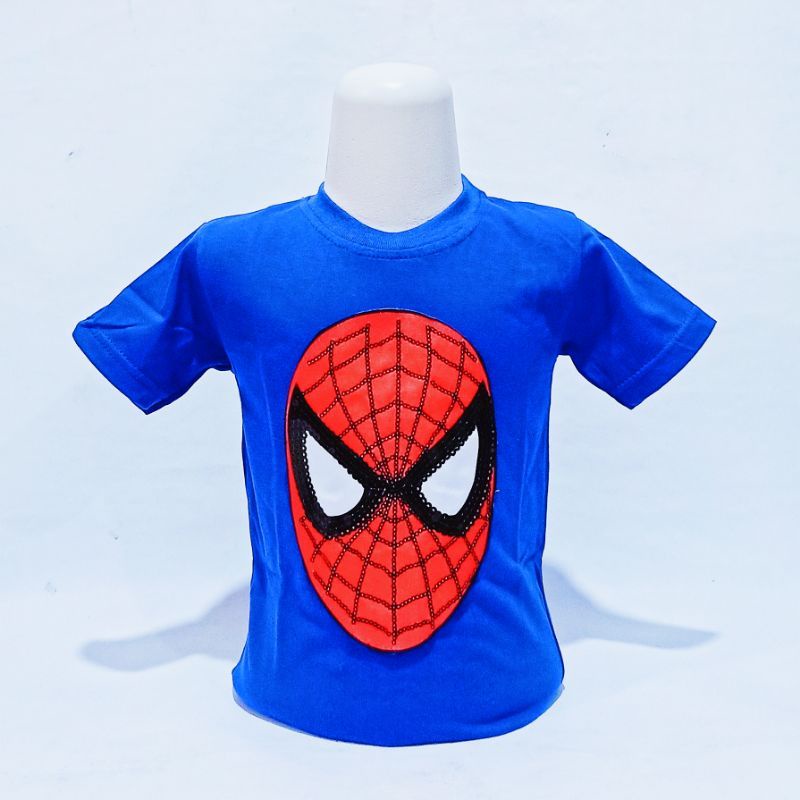 Baju anak Murah/Kaos anak Laki laki/Pakaian anak Karakter Usap dan Led Spiderman/Usia 2-10thn