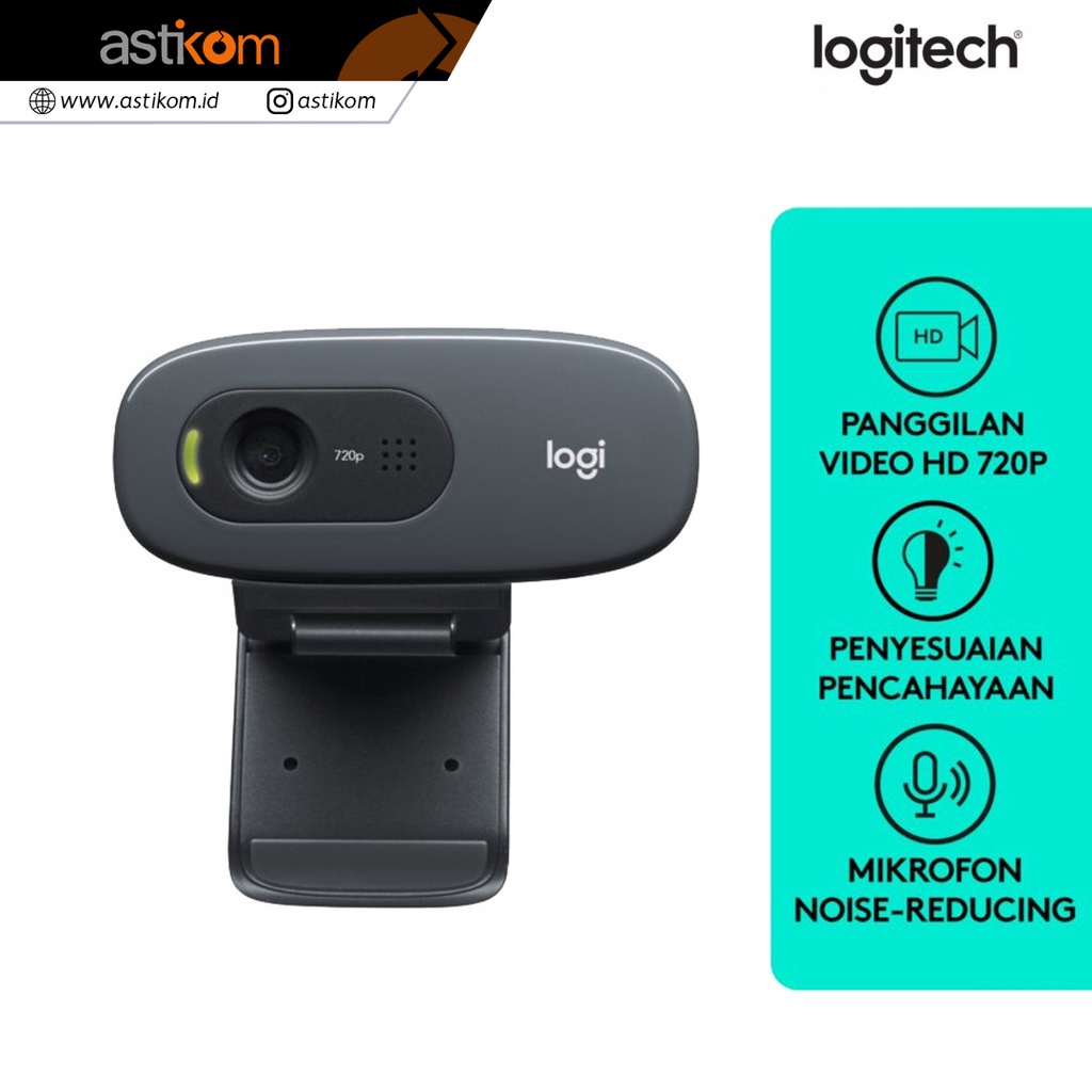 WebCam LOGITECH C270 HD 720P Web Camera For Streaming/Laptop/Komputer