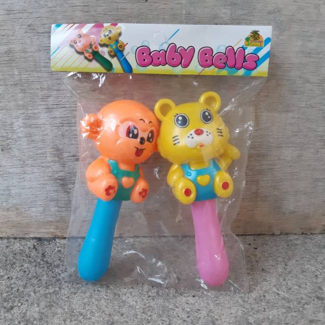 Kerincingan Bayi Karakter isi 2 pcs Mainan Baby Rattle Anak Kerincing