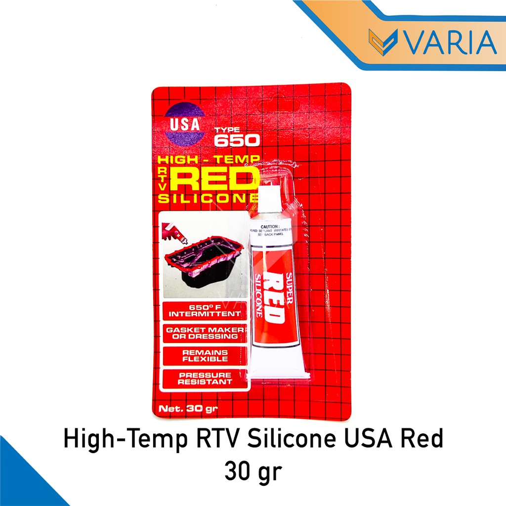 Lem Silikon / Silicone Tube Hi Temp Red Merah Sealer Sealant USA 30 gr