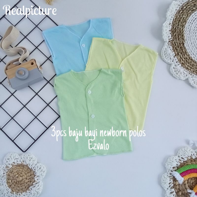 PROMO !!! 3PCS BAJU BAYI /BAJU BAYI NEWBORN WARNA POLOS