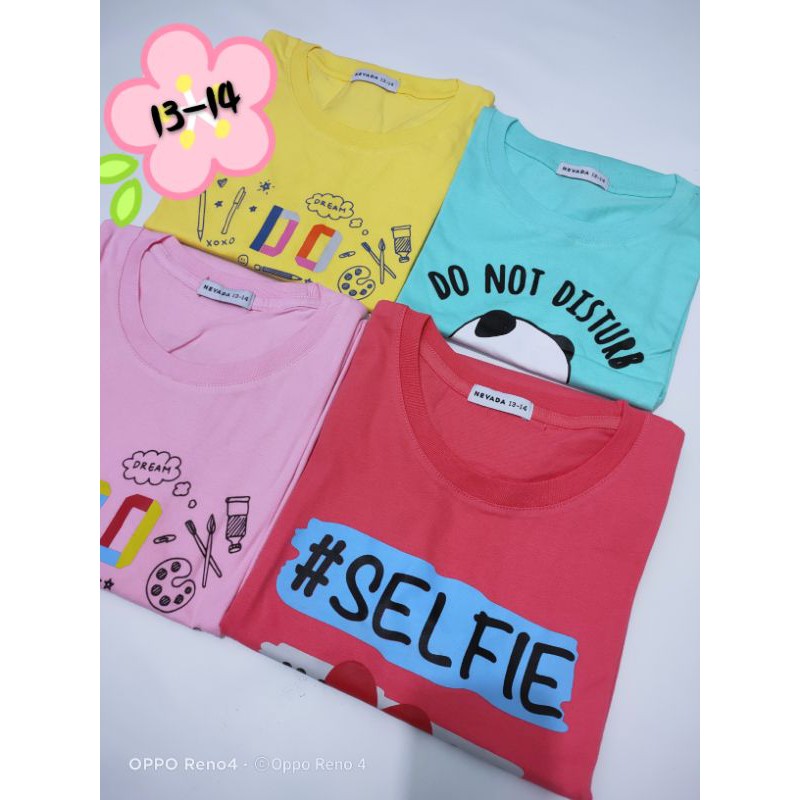 kaos anak perempuan lengan panjang nevada size 13-14