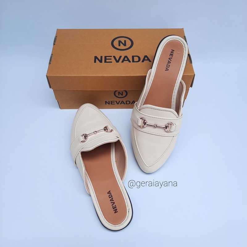 DISKON DAY! Sepatu Sandal Mules - Sandal Wanita Nevada - Flatshoes Sepatu Kerja