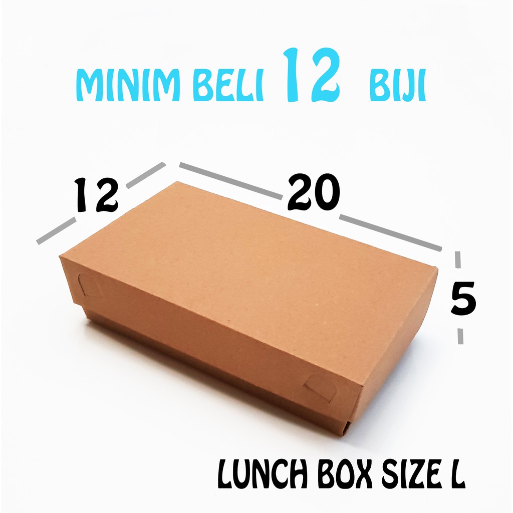 

PAPER LUNCH BOX SIZE L LARGE COKLAT KRAFT LAMINATING KOTAK DUS MAKAN FOOD GRADE BOX KARDUS TEBAL