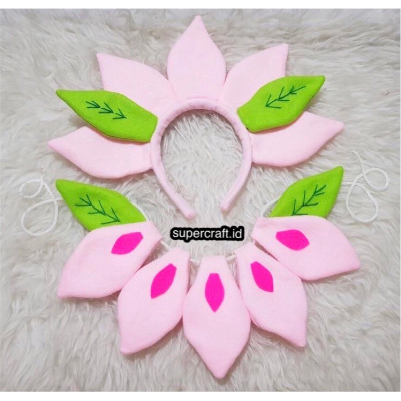 Kostum Bunga Pink Bando Bunga Tanaman Floral Flower