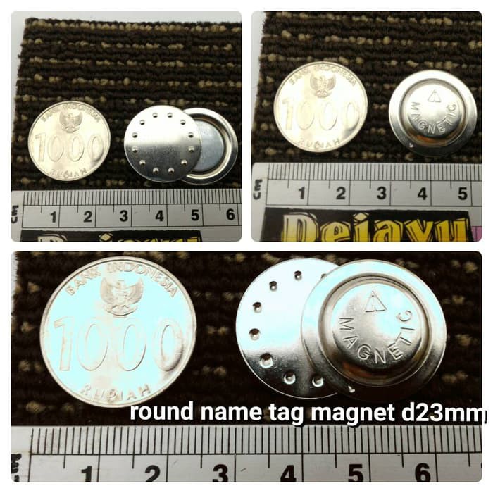 

READY GOJEK Magnet Name tag bulat nama dada magnetic d23mm Diameter 2,3cm