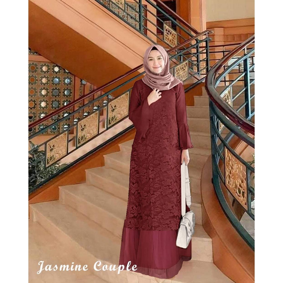 ELDE 5 - SALE MAXI JASMINE BRUKAT LAPIS KATUN SLETING BELAKANG &amp; KEMEJA LENGAN PANJANG