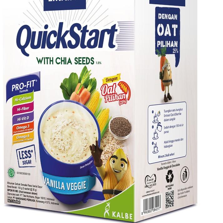 

{W-IKY} {☀} Entrasol Quick Start Minuman Sereal Vanila Veggie 5 pcs {top produk}