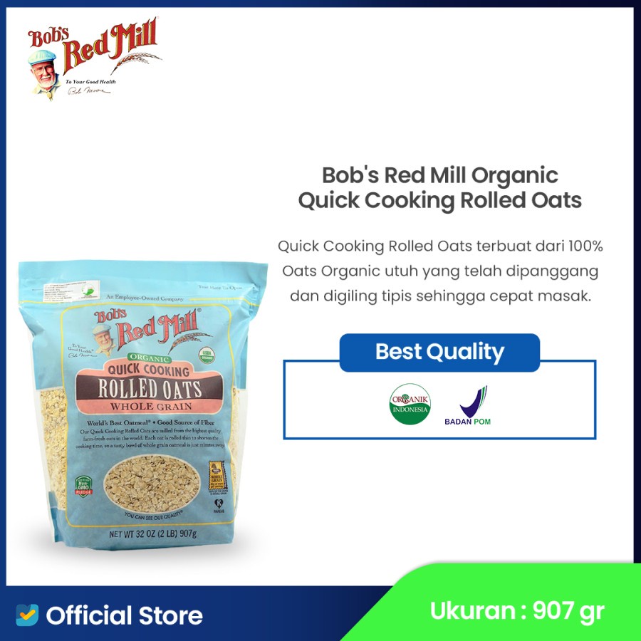 

Bob's Red Mill Organic Quick Cooking Rolled Oats 907 gr