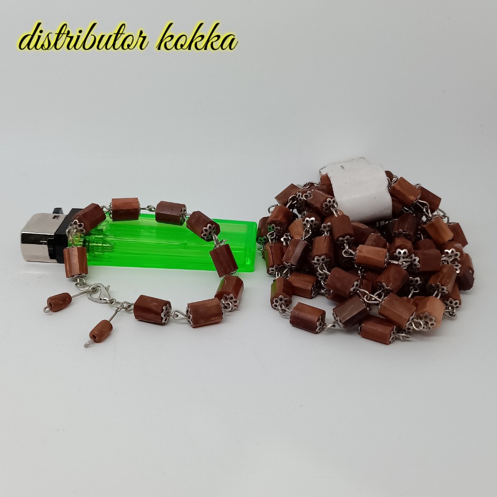 ( SUPER MURAH ) Paket hemat 10 pcs gelang Kokka kaukah pariasi rantai  coklat