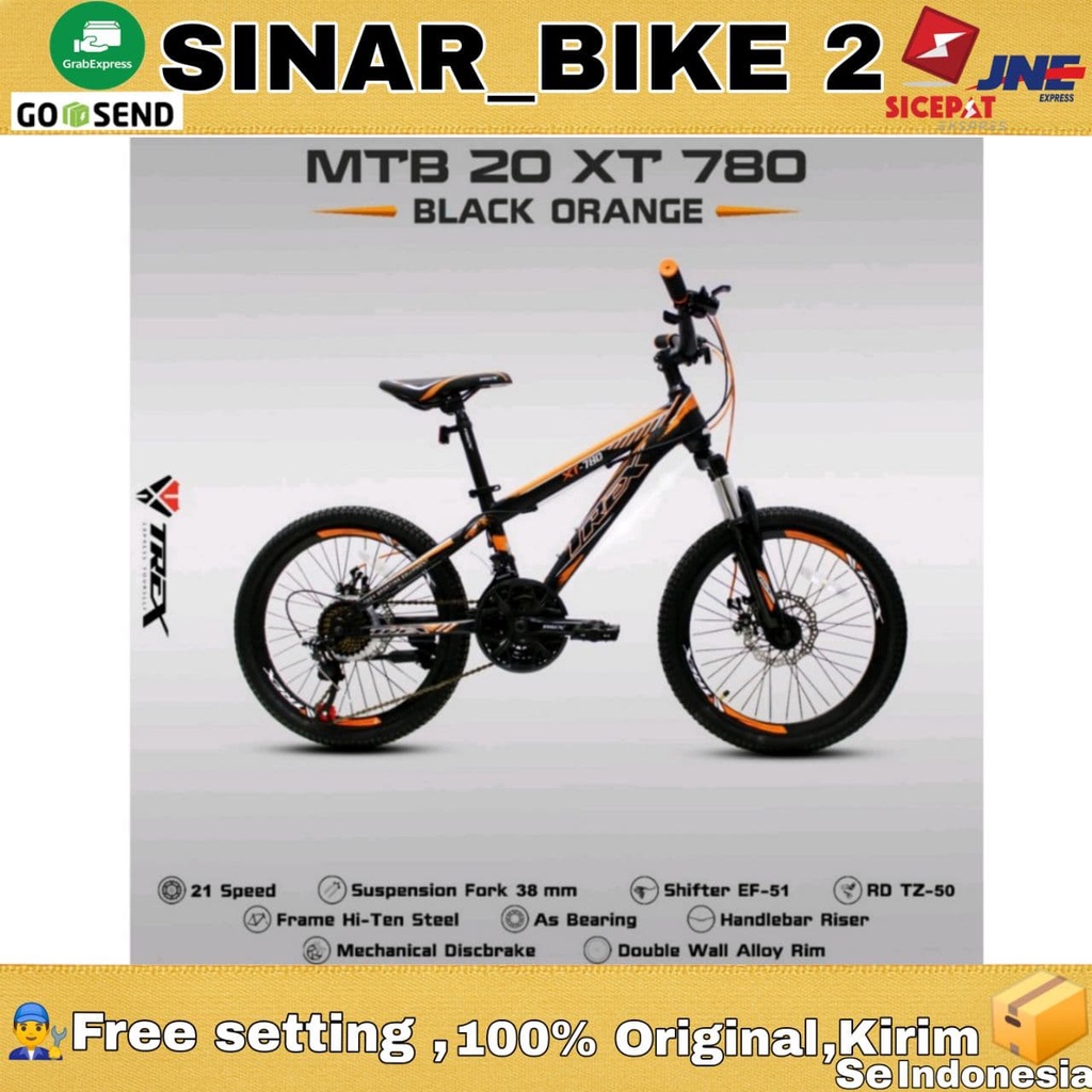 Sepeda Gunung MTB Anak 20 inch Trex XT 780 21 Speed Rem Cakram